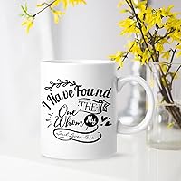 I Have Found The One Whom My Soul Loves Love Funny Coffee Tea Cups Ceramic For Home Kitchen Office School Travel Microwave Safe For Tea Milk Cappuccino Housewarming Gifts For Women Men 11Oz White