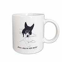 3dRose Painting of a border collie dog laying on blanket Dad you are the best - Mugs (mug_358354_2)