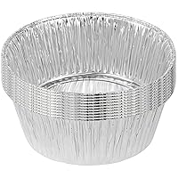 Bluesky Round Deep Aluminum Pans-(Pack of 10) -Perfect for Baking, Grilling, and Freezing, 8