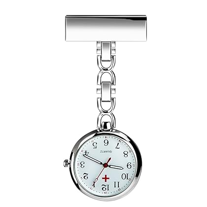 WIOR Nurse Lapel Pin Watch Hanging Medical Doctor Pocket Watch Quartz Movement Nurses Watch for Graduation Xmas Birthday Mothers Day