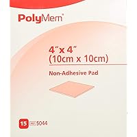 PolyMem Cloth Wound Dressings, Non-Adhesive, 4