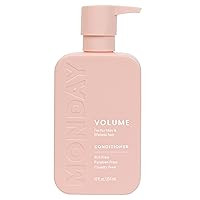 Volume Conditioner 12oz for Thin, Fine, and Oily Hair, Made from Coconut Oil, Ginger Extract, & Vitamin E, 100% Recyclable Bottles (354ml), PINK (10436)