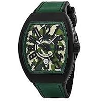 Vanguard Mens Automatic Date Green Camouflage Face Green Rubber Strap Watch V 45 SC DT Camouflage TTNRMC.VE