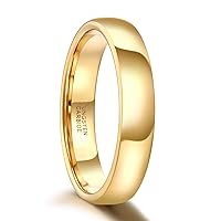 SHINYSO 2mm 4mm 6mm Tungsten Carbide Ring Dome Polished Wedding Band for Men Women Comfort Gold Fit Size 4-13