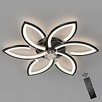 LED Ceiling Fan with Lighting, Modern Dimmable 3000 K - 6500 K Ceiling Light with Fan and Remote Control, Quiet Reversible Ceiling Fan with Lamp for Living Room, Bedroom, Dining Room
