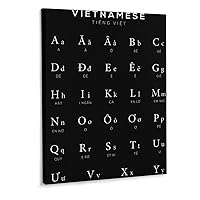ZHJLUT Posters Vietnamese Alphabet Chart Poster Vietnamese Language Chart Educational Poster Canvas Art Poster And Wall Art Picture Print Modern Family Bedroom Decor 12x16inch(30x40cm) Frame-style