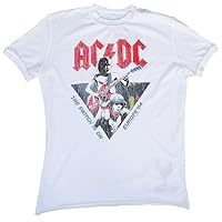 Vintage Men T-Shirt White Official ACDC Europe 84 The Switch is On