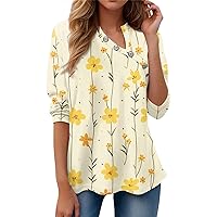 Irregular Button Up Shirt Women Casual 2024 Long Sleeve V Neck Tops St. Patrick's Day Cute Trendy Clothes