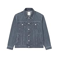Men's Vintage Denim Jacket Slim Fit Long Sleeve Button Denim Jackets Denim Coats
