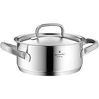 WMF W0722246030 Gourmet Plus Low Casserole, 9.4 inches (24 cm), IH, Compatible with Gas Fire, Double Handed Pot