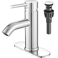 VOTON Single Handle Bathroom Faucet with Pop-up Drain, 1 or 3 Hole, Chrome Finish