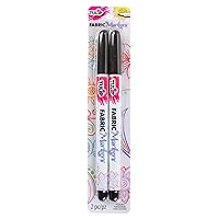 Tulip Permanent Nontoxic Fabric Markers Black 2 Pack-Laundry Markers,Fine Bullet Tip,Child Safe,Minimal Bleed&Fast Drying-Premium Quality for T-shirts,Clothes,Shoes,Bags&Other Fabric Materials
