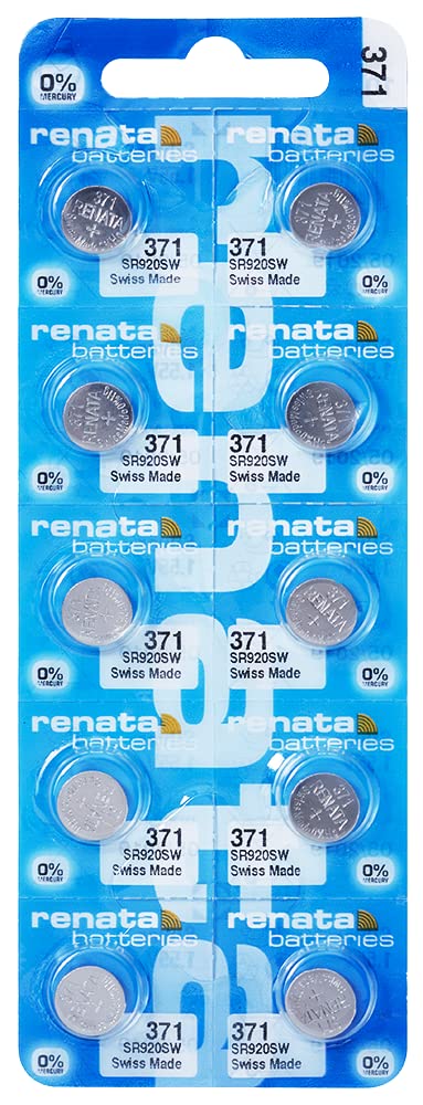 10 Pack 371 Renata Silver Oxide 0% Mercury Electronic Batteries SR920SW