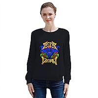 Womens Long Sleeve Fleece Sweatshirt Casual Graphic Tees Shirts Pullover Tops