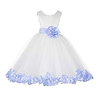 Rose Petals Ivory Tulle Flower Girl Dress Special Events Toddler Girls 302S