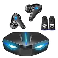 Wireless Gaming Earbuds, 65ms Low-Latency Bluetooth V5.0 Earphones, 3-Hole Noise Reduction Headphone, Dual-Mode TWS in-Ear Earbuds for Call of Duty Gamers, Black-K5S Game Earphone, K55
