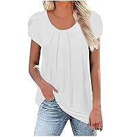 Short Sleeve Shirts for Women 2024 Fashion Womens Summer Tops Lightweight Casual Ladies Crew Neck Blouses Trendy Clothes