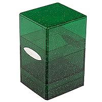 Ultra Pro - Satin Tower 100+ Standard Size Card Deck Box (Green Glitter) - Protect Your Gaming Cards, Sports Cards or Collectible Cards In Stylish Glitter Deck Box