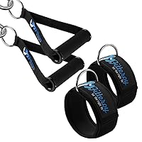 Cable Machine Handles and Ankle Straps Attachments for Gym Bundle