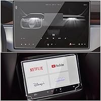 Navigation and Rear Tempered Glass Screen Protector for 2024 2023 2022 2021 Tesla Model S Model X Refreshed Touch Screen Accessories Matte Anti-Scratch Anti-Fingerprint