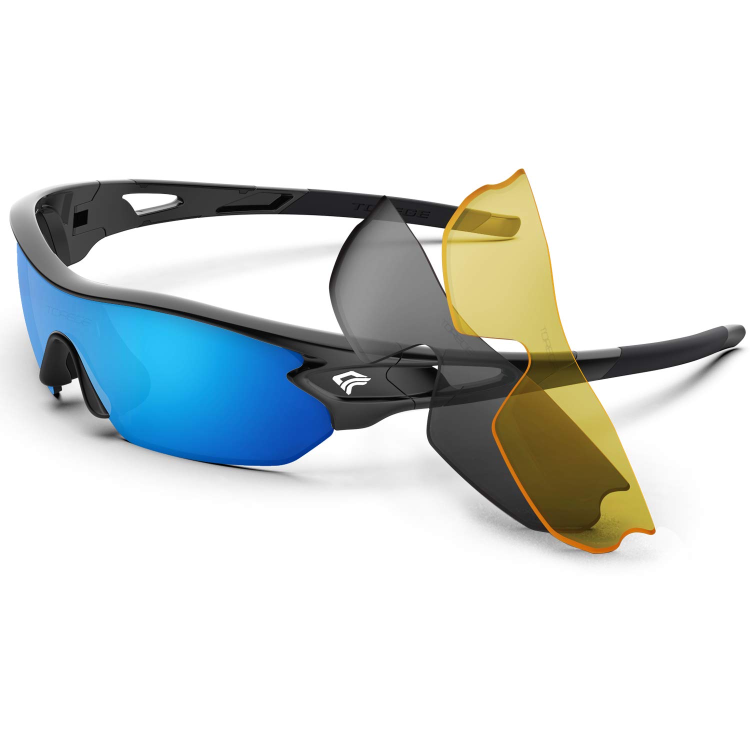 TOREGE Polarized Sports Sunglasses for Men Women Cycling Running Driving Fishing Glasses TR002