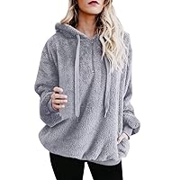 SNKSDGM Hoodies for Women Oversized Fuzzy Fleece Sweatshirts Zip Up Sherpa Fluffy Hoodie Pullover Soft Pocket Outwear Jackets