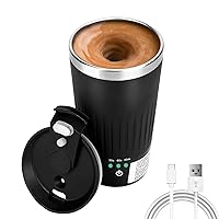 Beyoung Auto Stirring Cup, Automatic Magnetic Self Stirring Coffee Cup With 3 Mixing Function, Travel Tumbler Car Cup With Wireless Shaftless Mixing Strong Power For Chocolate Mocha,Black