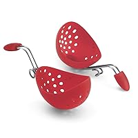 Browne & Co Cuisipro Egg Silicone Poacher Set of 2, Red