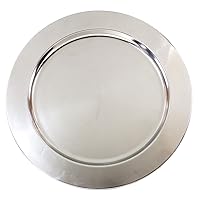 Silver Stainless Steel Metal Charger Plates For Events - Set of 4 - 13 inch