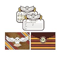 Pack of 12 Harry Invitation Cards Flying Magic Birthday Greeting Card Postcard Birthday Party Invitations with Envelopes for Boy Girl Kid 5.5x4.3 Inch(14x11cm)