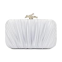 Freie Liebe Clutch Purses for Women Evening Bag Pleated Clutch Bag with Chain for Wedding Party