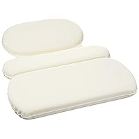 Amazon Basics Bath Tub Neck Pillow with Suction Cups, Waterproof, 3-Panel, Off-white