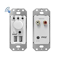 Pyle Bluetooth Receiver Wall Mount - In-Wall Audio Control Receiver w/ Dual USB Charging Port, 3.5mm AUX Input for Sound Systems - For Home Theater Entertainment - Includes DC Power Adaptor - PWPBT67