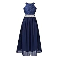 YiZYiF Youth Girl Juniors Bridesmaid Prom Ball Gown Party Formal Chiffon Pleated Long Flower Dress