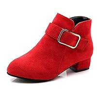 Girl's Faux Suede Low Heel Side Zipper Bowknot Ankle Boots (Toddler/Little Kid)