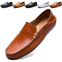 Loafers Mens Premium Leather Penny Shoes Fashion Slip On Driving Shoes Casual Flat Moccasin 6.5 US-11.5 US