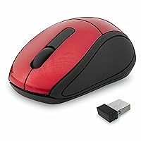 Verbatim 2.4G Wireless Mini Travel Optical Mouse with Nano Receiver for Mac and PC - Red
