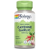 Cayenne & Garlic 540 mg | 40,000 Heat Unit | Healthy Digestion, Metabolism, Cardiovascular & Immune Function Support | Non-GMO | 100 VegCaps