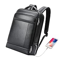 Genuine Leather Multifunctional Backpack 15.6 inch & Slim Laptop Backpack 15 inch