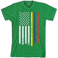 Threadrock Men's Colombian American Flag T-Shirt