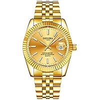 Luxury Unisex Watches Crystal Diamond Gold Watches Calendar Luminous Stainless Steel Watch Mens Womens