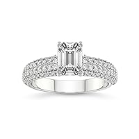FRIENDLY DIAMONDS Diamond Ring Gift For Mom 1 Ct - 5 Ct IGI Certified Lab Grown Diamond Ring | 14K Or 18K White, Yellow Or Rose Gold | Amira Luxe Secret Double Halo Ring | FG-VS1-VS2 Quality