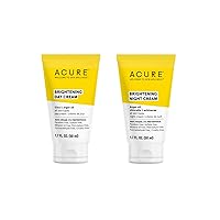 ACURE Brightening Day & Night Cream Duo Pack - 100% Vegan - Moisturizes & Brightens All Skin Types - 1.70 Fl Oz. Each