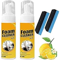 Multipurpose Foam Cleaner Spray, Foam Cleaner for car and House Lemon Flavor, Leather Decontamination, Multi-Functional Foam Cleaner, Cleaning Spray for Car Interior Ceiling Leather Seat (2Pcs(2*100ML))