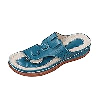 Rvidbe Retro Sandals for Women Leather Flip Flops Roman Thong Sandals Summer Open Toe Flat Sandal Beach Slippers Shoes