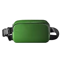 Greem Gradient Fanny Pack for Women Men Belt Bag Crossbody Waist Pouch Waterproof Everywhere Purse Fashion Sling Bag for Running Hiking Workout Travel