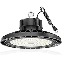 Super Bright UFO LED High Bay Light 150W 22500lm 5000K, 30% Brighter than normal LED, Alternative to 600W MH/HPS for Shop Garage Barn Warehouse Factory Gym, 100-277V, UL US Plug 5’ Cable, IP65