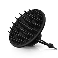 HEETA Scalp Massager Shampoo Brush with Silicone Bristles for Dandruff Removal Scalp Care & Hair Growth, Scalp Scrubber for All Hair Types, Head Massager Stress Relax, Upgraded Large Design,Black