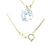 HANDMADE 1.5 carat Diamond Pendant Solitaire Necklace 18 karat Solid GOLD Diamond Jewelry for women Diamond Yellow GOLD pendant 8mm Diamond Necklace 18