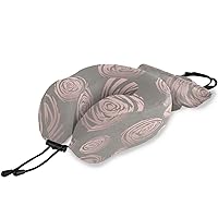 ALAZA Gold Abstract Roses on Grey Memory Foam Travel Pillow, U Shaped Pillow for Airplane Travel, Car, Home and Office